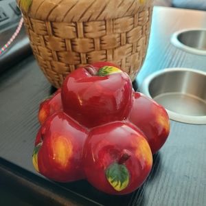 Vintage Apple Basket Ceramic Canister